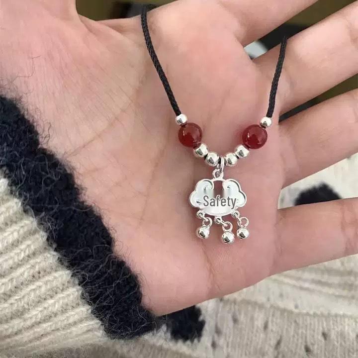 Trendy Woven Jade Safety Buckle Necklace for Students & Couples