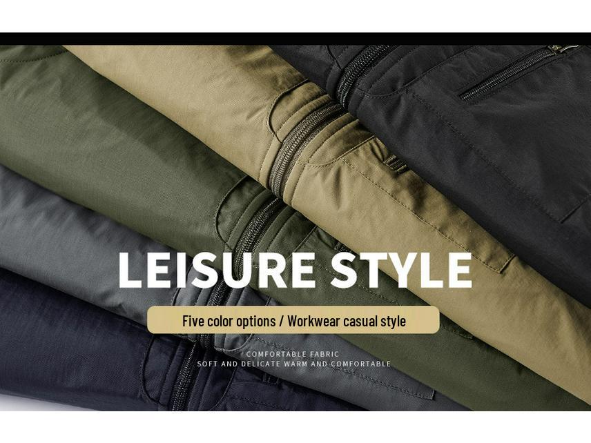 Gilet da uomo in pile Sherpa double-face con imbottitura in velluto, per esterni, con cappuccio staccabile