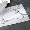 925 Sterling Silver Love Heart Pendant Ball Adjust Bracelet Female Simple Temperament Fashion Jewelry Birthday Gift