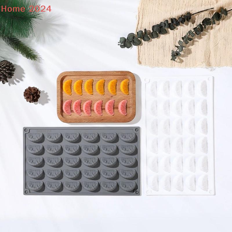 30-Cavity Silicone Cake Moulds Orange Design Mousse Cake Mold Kitchen Chocolate Mold French Dessert Baking Tool