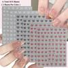 2 To 30 Sheets Transparent Bow Nail Stickers 3D White Pink Black Gold Lace Ribbon Nail Art Decals for DIY Manicure