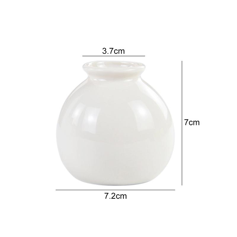 Keramik-Blumenvase, nordische Hydrokulturvasen für die Raumdekoration zu Hause, Mini-Blumenpflanze, weiße Flaschentöpfe, Desktop-Ornament