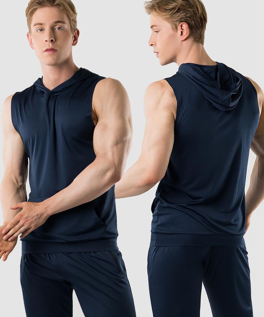 ARMEDES [2Pack] Men'S Functional Sleeveless Training Hoodie Ar-93 (A Type)