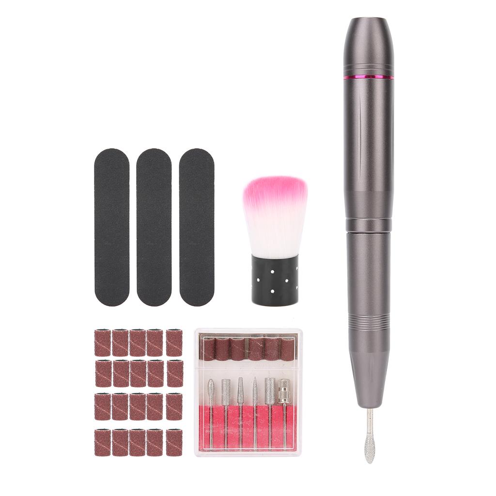 Nail Drill Nail Trimming Shaping Polishing Detachable USB Portable Nail Care Tool Kit
