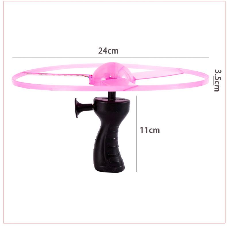 New 5-Color Luminous Flying Saucer Frisbee with Pull String - Fun Sky-High Toy