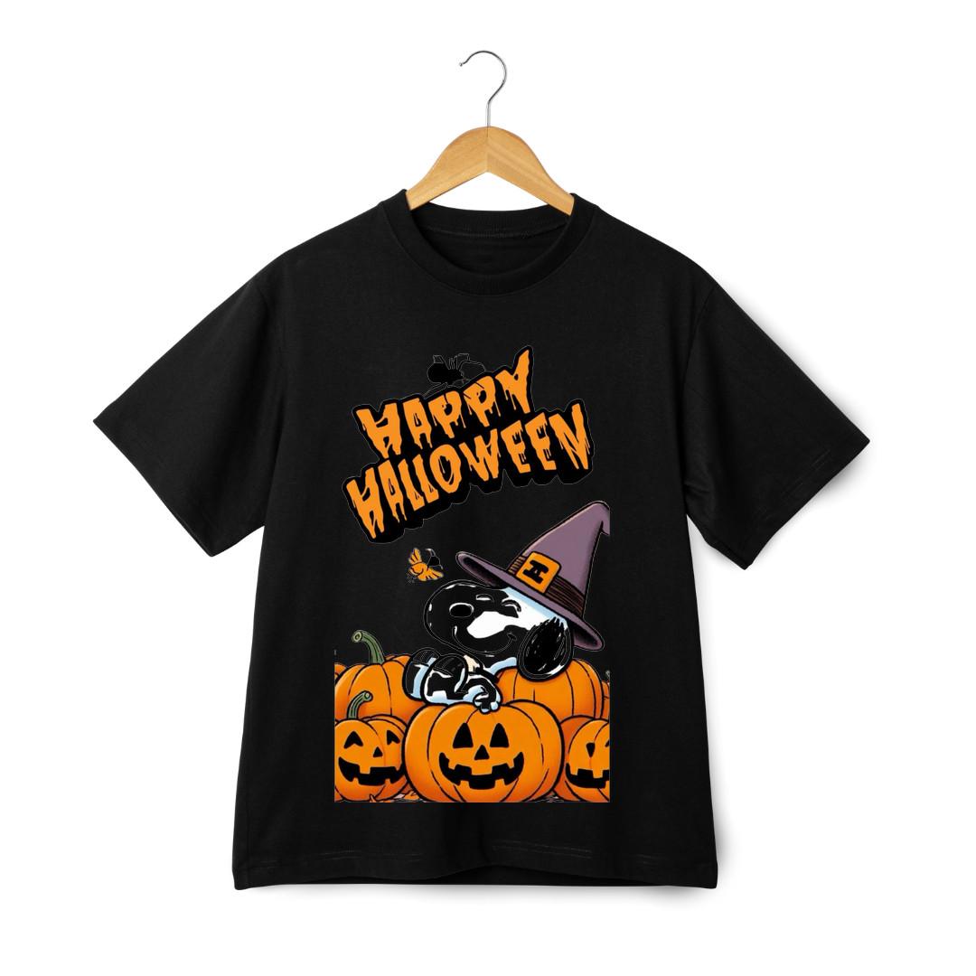 Snoopy Happy Halloween Witch Pumpkin Graphic T-Shirt Mens Womens Tees Top - Good Vibe Streetwear Tee L