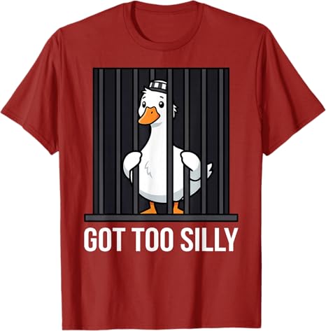 Got To Silly Pun Funny Animal Punny Jail Meme Goose TShirt Y2k Cute Goose Clothes Novelty Gift Short Sleeve Saying Tee Humorous