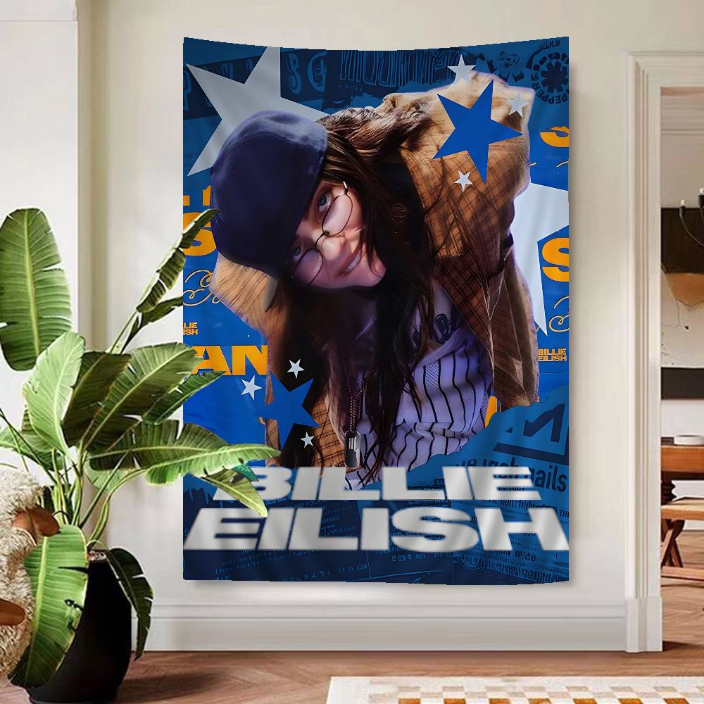 Hit Me Hard And Soft B-BillieS Cartoon Wandteppich Kunst Science-Fiction Zimmer Heimdeko Kunst Heimdeko 60x90 cm blue