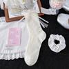 Cute Boneless Summer Thin Socks with Bow Ties. Children's Sweet Long Ribbons. Lolita Mid-calf Socks with Decorative Ties.