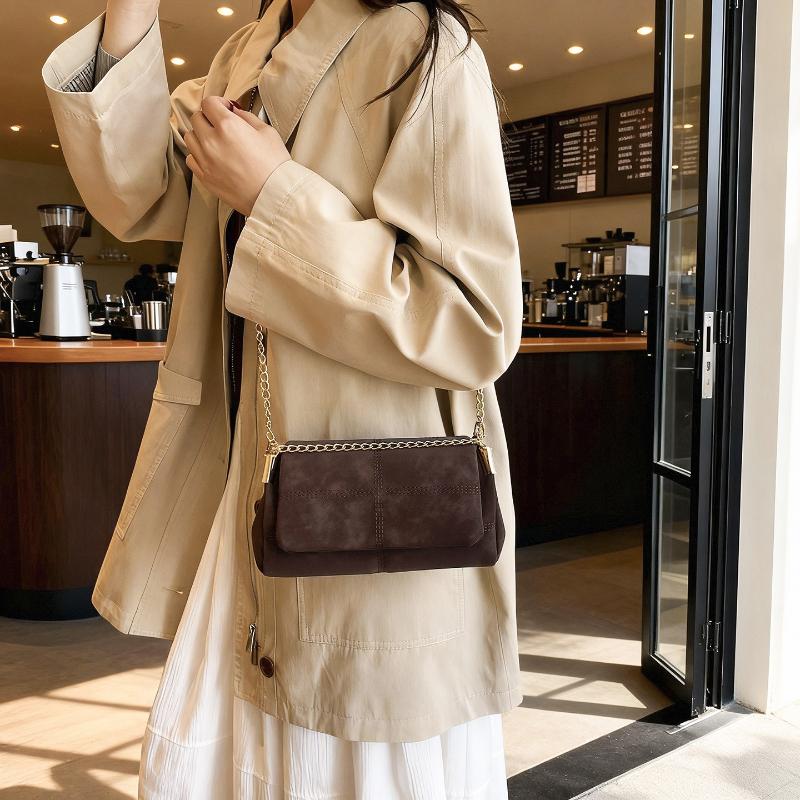 Women Shoulder Crossbody Bag Large Capacity Vintage Chain Tote Bag for Autumn Winter Fashi Trendy Stylish Purse
