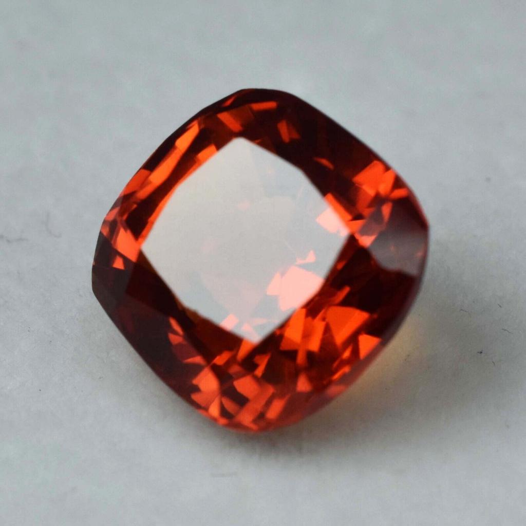 8.50 Ct NATURAL Sapphire Orange Square Cushion Shape   loose Gemstone