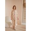 short rayon satin top & long bottom - christmas rabbit 1501