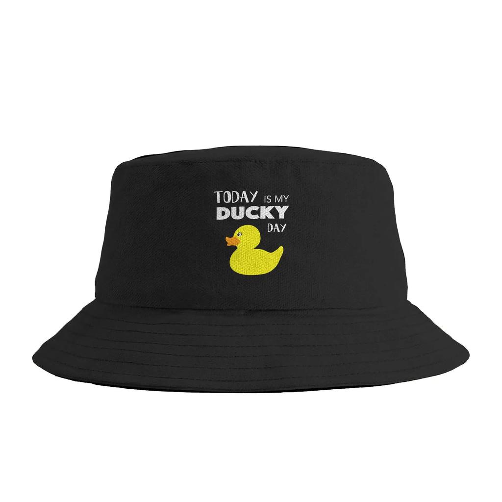Today Is My Ducky Day I Lucky Day Gift Bucket Hat Outdoor Fisherman Caps For Women Casual Vacation Sunscreen Hats Pattern Cap