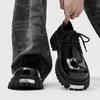Fashion Men‘S Derby Boots Short Ankle Boots Patent Leather Chunky Sole Anti-Slip Comfortable British Style Luxury Casual Shoes