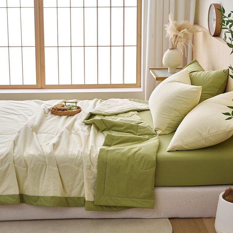 Set Coperta Estiva in Puro Cotone Lavato Giapponese - Cotone dello Xinjiang, Sottile e Fresco, Classe A, Quattro Pezzi