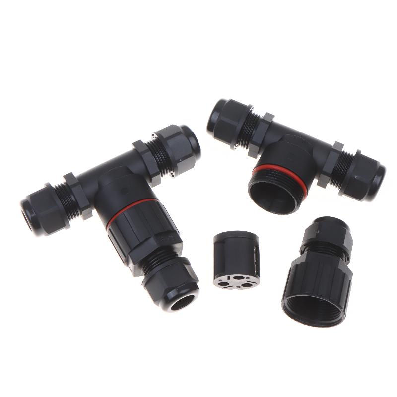 1Pcs Quick Screw Connect Push-in Terminals IP68 T Shape Waterproof Electric Connector 2/3/4/5Pin For Junction Box Wire Connector