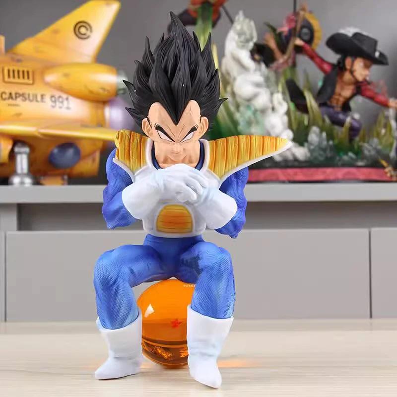Dragon Ball Anime Vegeta Son Goku Figurine Sitting Action Figures Pvc Model Statue Collection Decoration Desktop Toys Gifts