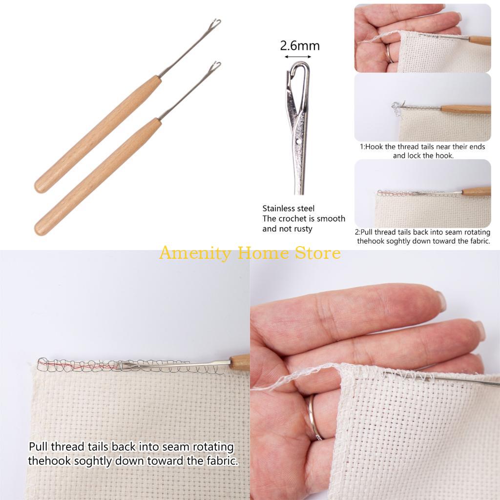 

F26C Metal Crochet With Wooden Handle For Seamlessly Oversew Concealing Craft Projects CN
