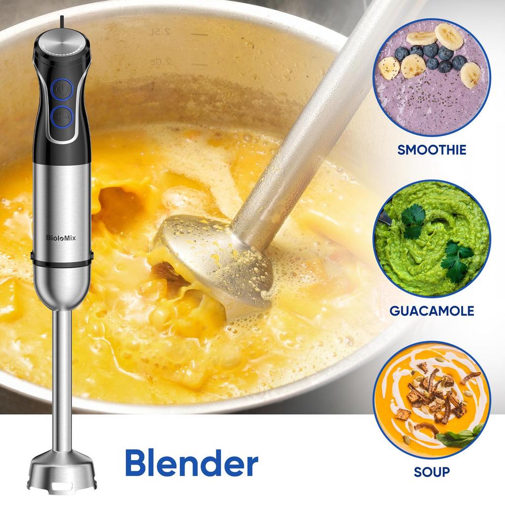 BioloMix HB‑3315 Frullatore a mano 5 in 1 Frullatore a immersione multifunzione