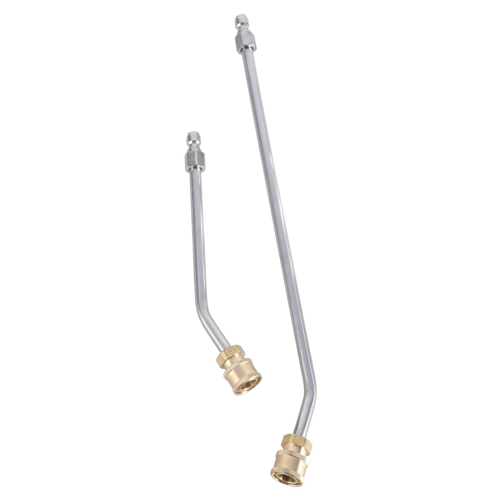 

2Pcs Pressure Washer Extension Rod Stainless Steel 1/4Inch Quick Connection Washer Nozzles Curved Extension Rod