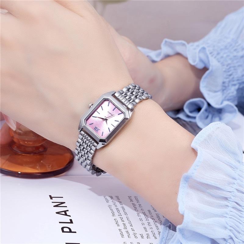 New Light Luxury Steel Band Fashion Simple Square Quartz Wristwatch for Women