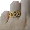 Newest Iced Out Bling CZ Ring Female Gold Color Cubic Zirconia Hollow Geometry Rings For Women Party Jewelry Gift JZ202