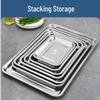 FengZhi Stainless Steel Rectangular Serving Tray