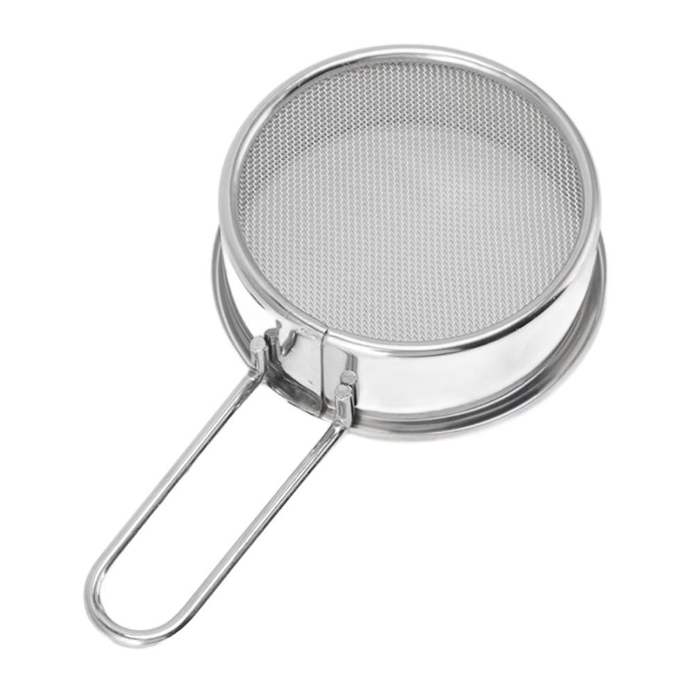 304 Stainless Steel Flour Sieve Strainer Round Mini Flour Sifter Food Strainer  Bakery Catering
