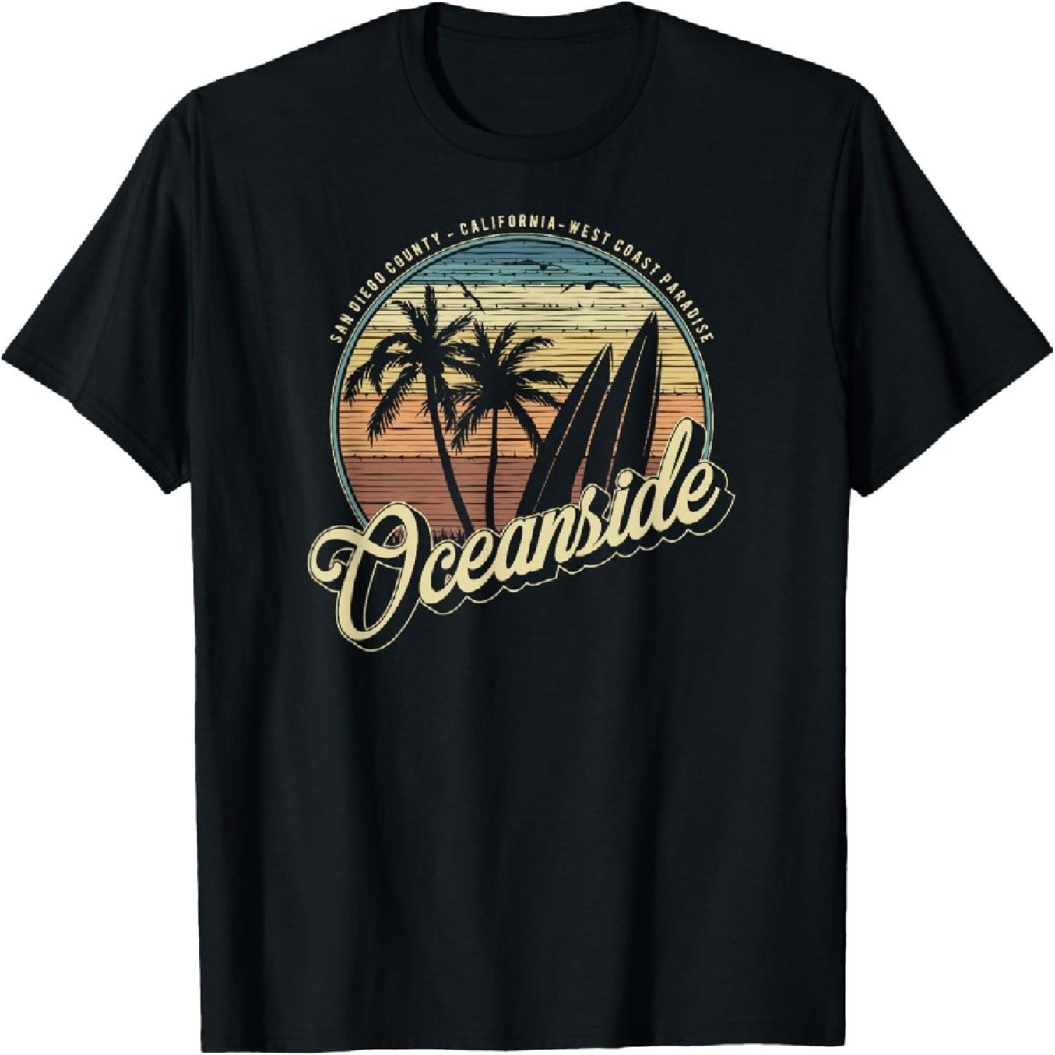 Vintage Oceanside San Diego County California Surf Style T-Shirt XXXXXL разноцветный