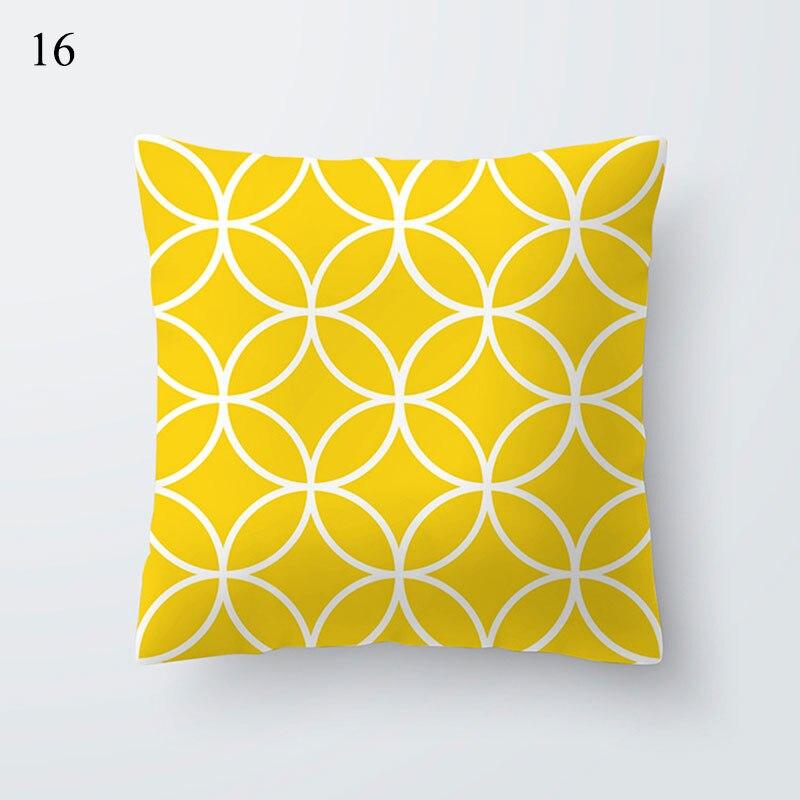 

Желтая декоративная наволочка с геометрическим рисунком ананаса, желтая декоративная наволочка, чехол для подушки из полиэстера с принтом, Funda de almohada 50x50cm