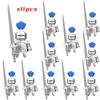 11 buc Figurine Cavaler Medieval Gotic Armură Aurită Blazon Codificat Sulițe Design Detaliat + Sulițe Interșanjabile Bloc de Construcție