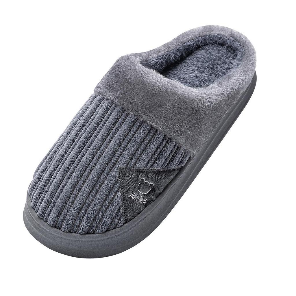 Men’s Waterproof Non-Slip Winter Slippers - Warm Fur Lined Cotton Shoes for Indoors