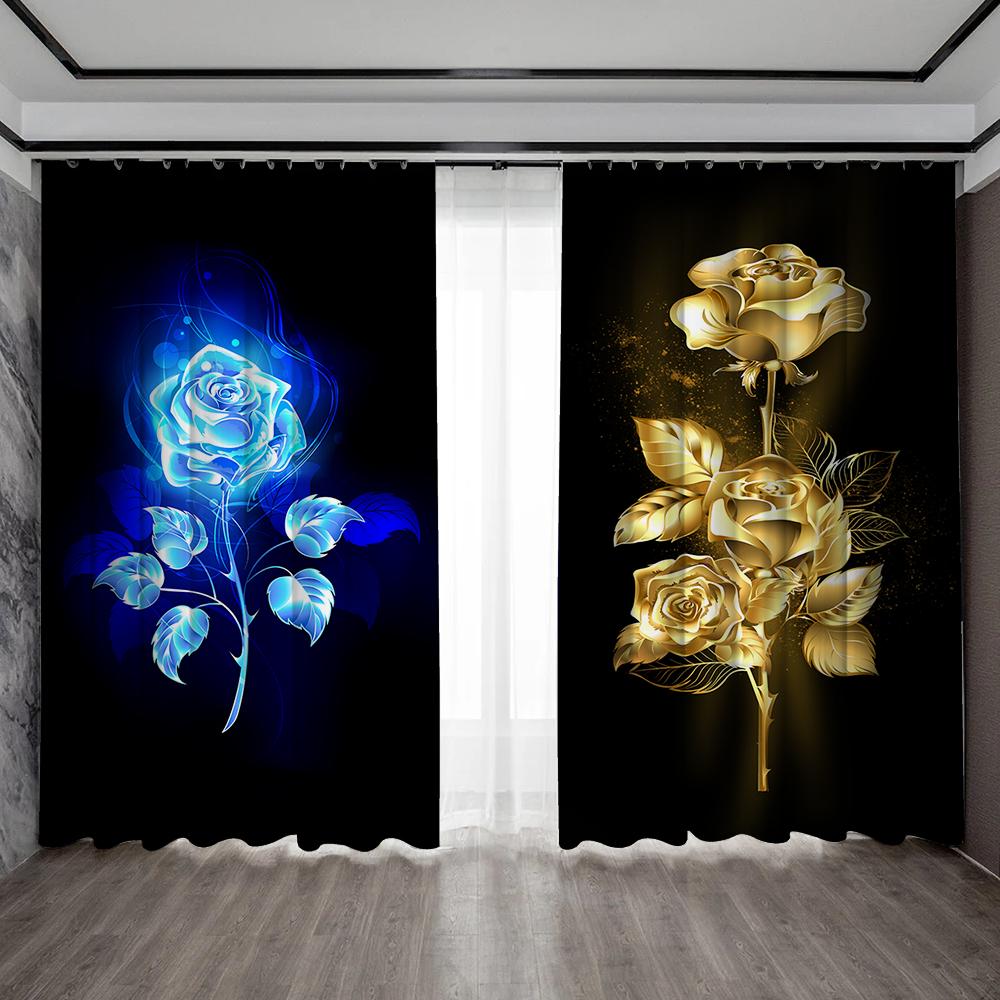 2 Stück Heimdekorationsvorhänge mit romantischen Paarelementen und Stangentaschenvorhängen, geeignet für Küchen, Cafés, Wohnzimmer