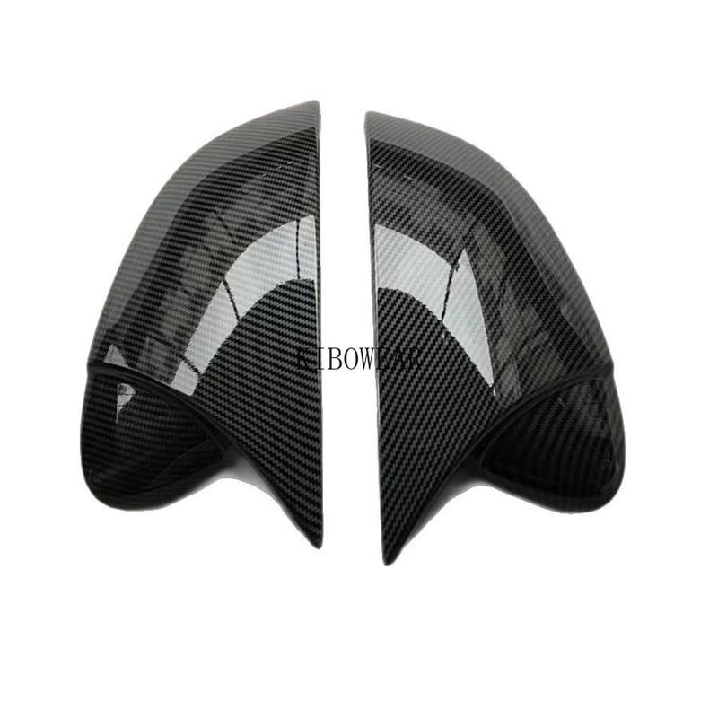 2PC Bat Style Add-on Side Mirror Covers For VW Golf GTI MK8 VIII 8 GTD GTE R 2024 2025 Sticker Horn Shape Auto