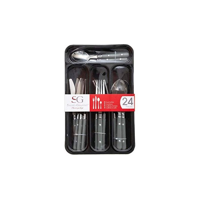 Secret De Gourmet 24-piece "bistrot" Cutlery Set - Gray