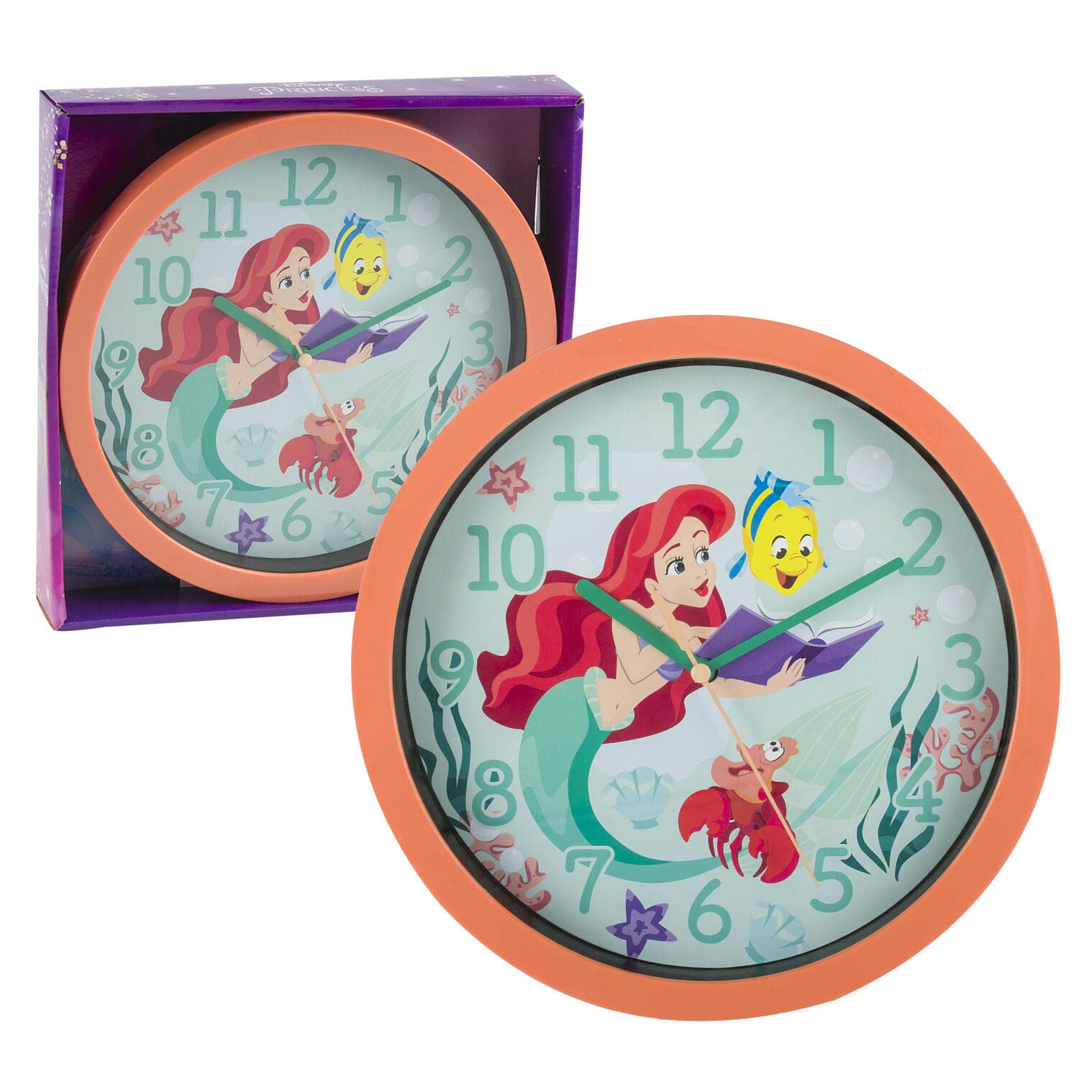 

Настенные часы Accutime Watch Corp Disney Princess Ariel Mermaid для офиса, дома, 10 дюймов, декор, розовый