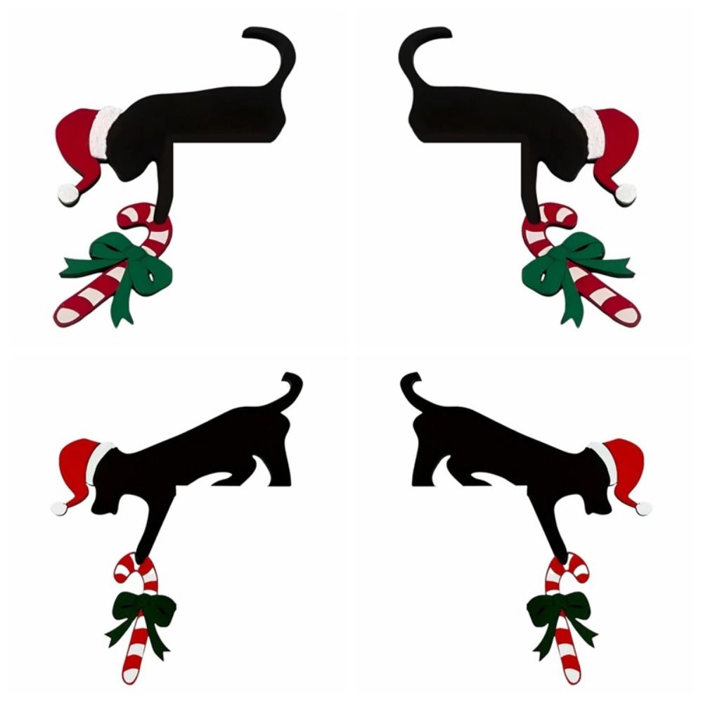 Funny Door Toppers Decor Cat/Dog Shaped Christmas Decoration  Holiday Ambiance