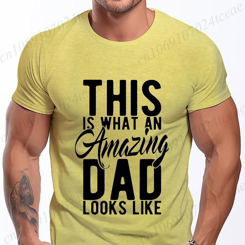 Mens Street T Shirt Best Dad Ever for Amazing Dad Funny Fathers Day Tees Summer Classic Men's T-shirt Street Oversized Clothing