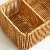Sturdy Handwoven Storage Box Divided Sections Living Room Desktop Organization