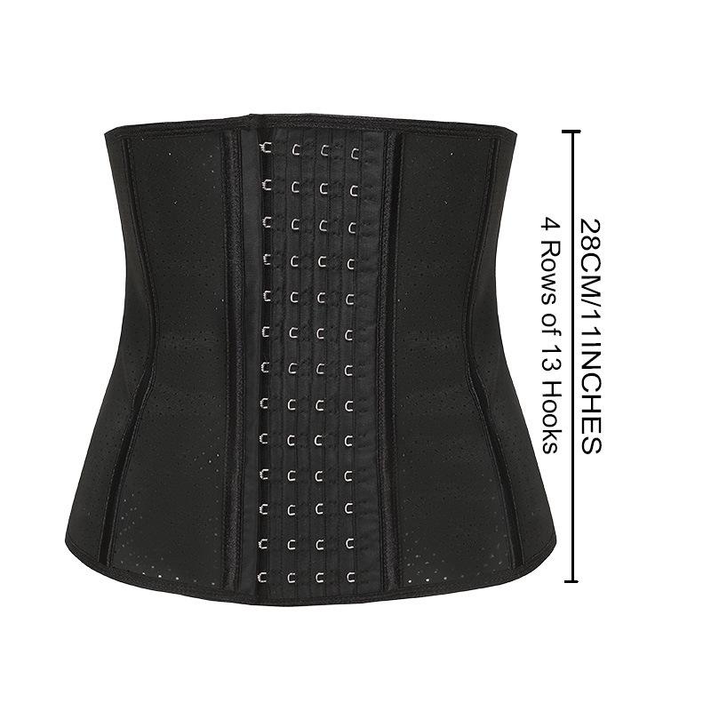 Latex Waist Trainer: 9 Steel Bones, Breathable Postpartum Tummy Binder, Strong Control Corset with 4 Rows of 13 Hooks