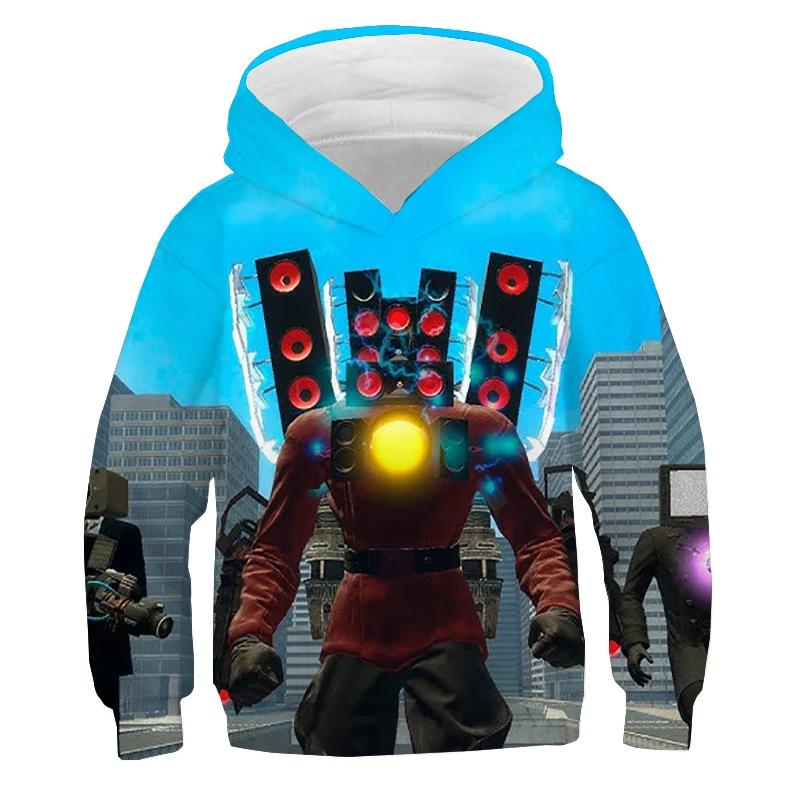 Bluza z nadrukiem Skibidi Toilet dla dzieci Jesień Zima Ubrania Dziecięca Bluza Titan Speakerman Bluzy dla chłopców Dziewczęcy Sweter z kapturem Cartoon