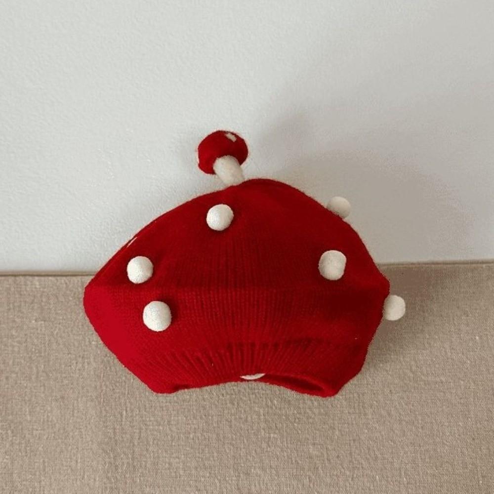 Red Beige Black Knit Beret Hat Soft Kids Headwear New Kid Knitted Beret Kids Fashion