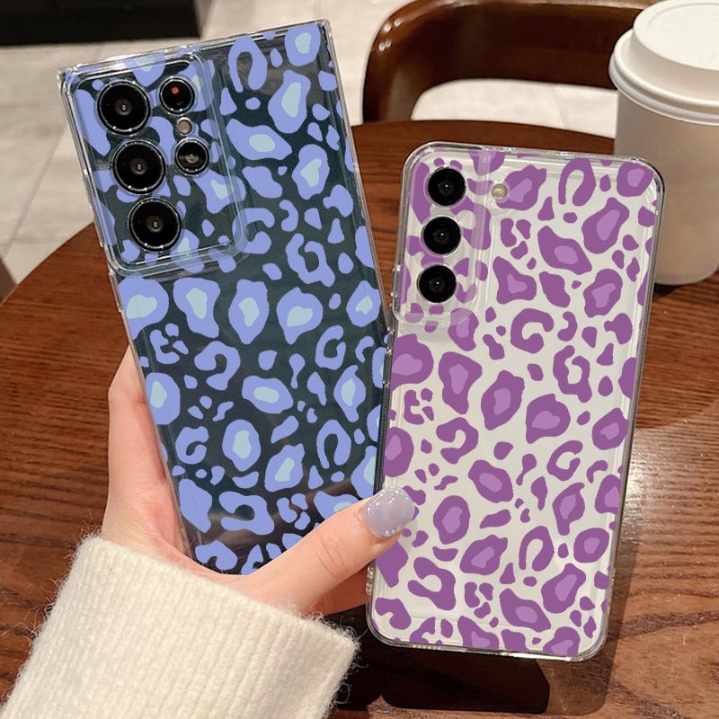 Leopard Print Pattern Phone Case For Samsung Galaxy S26 S25 S24 S23 Ultra S22 Plus S24 S21 FE S25 Edge Clear Silicone Soft Cover