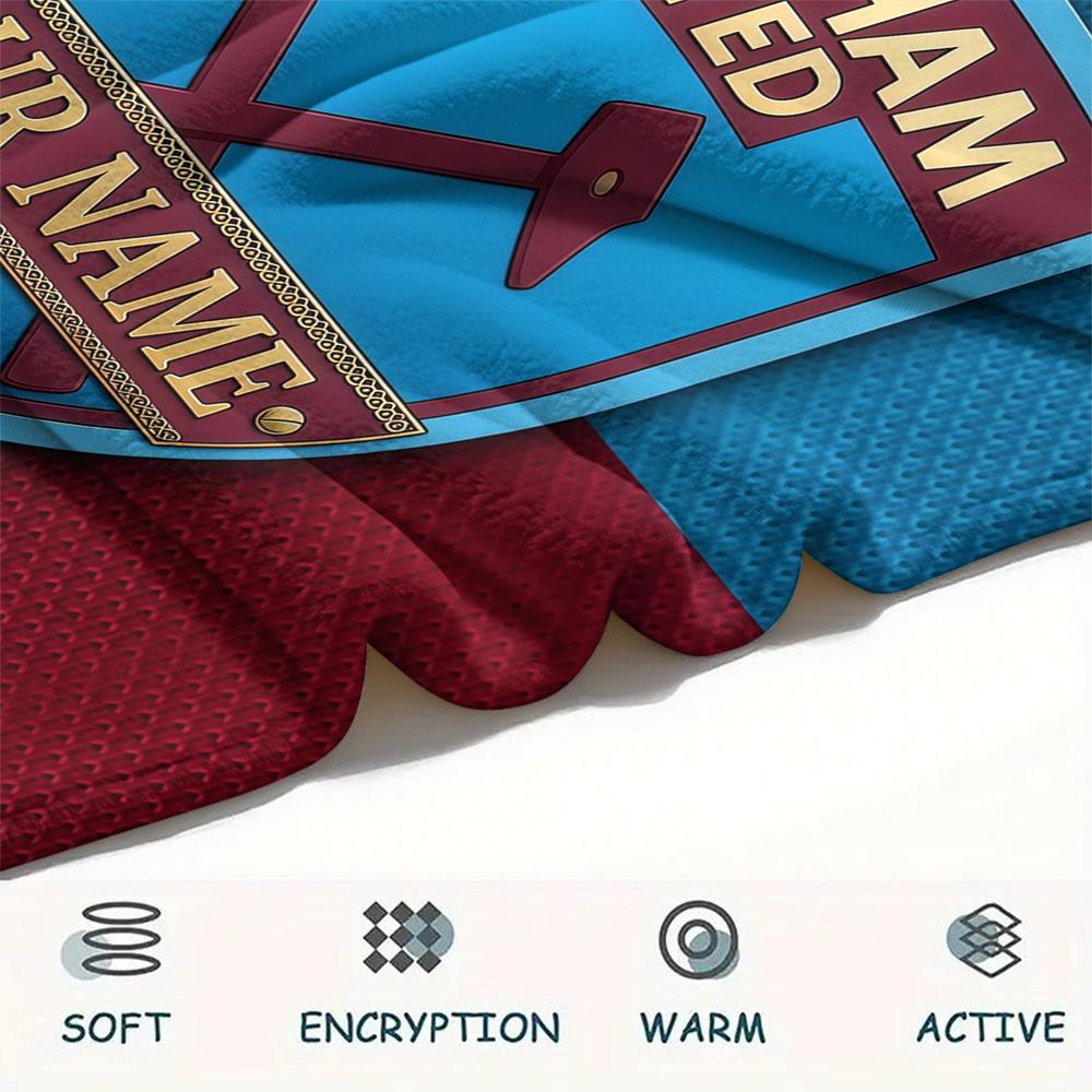 Benutzerdefinierte West Ham United Flanelldecke, Hohe Qualität, Bequem für alle Jahreszeiten, Heimdekoration, Wärme und Komfort