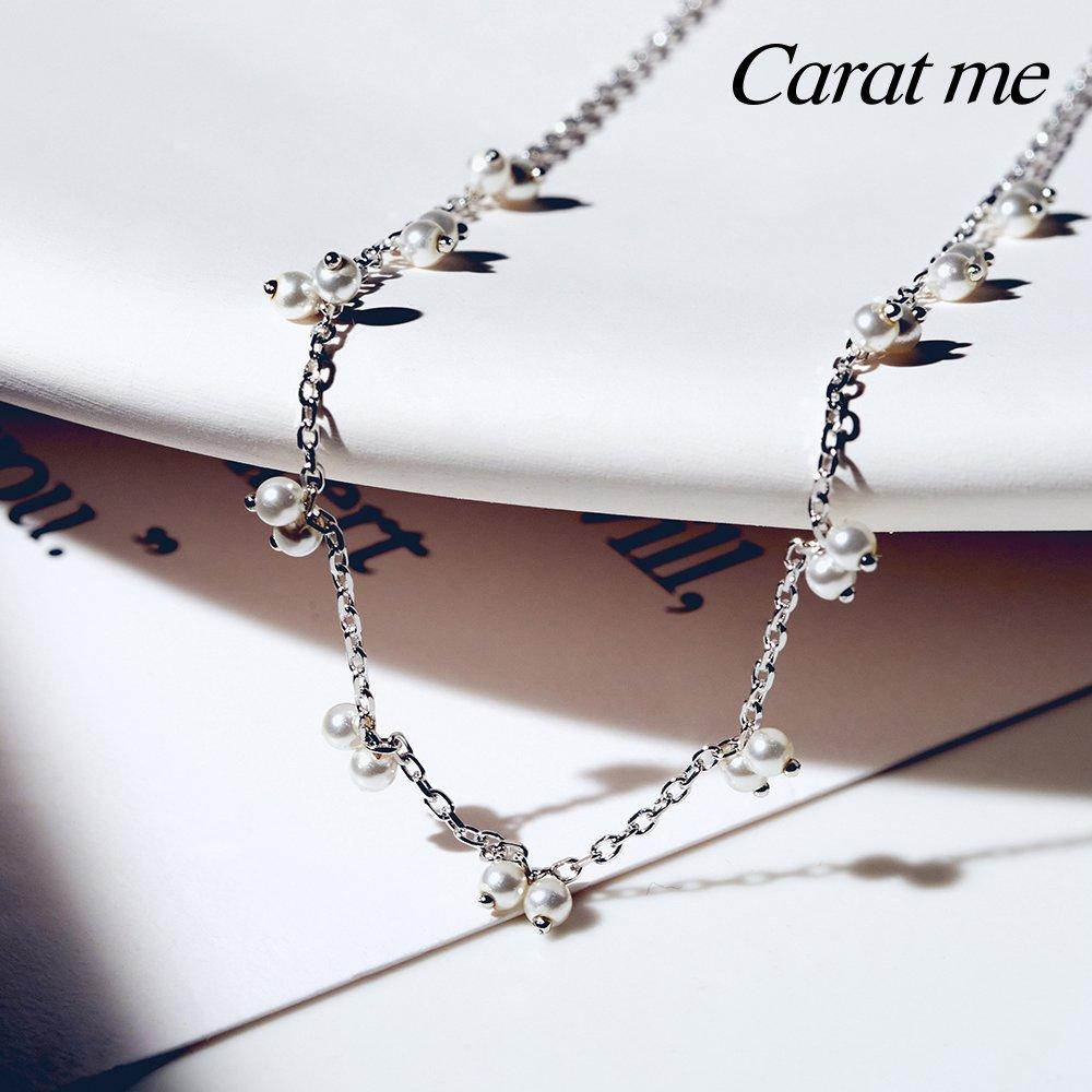 14Kgf Pearl Lovely Layered Necklace 92.5 Silver