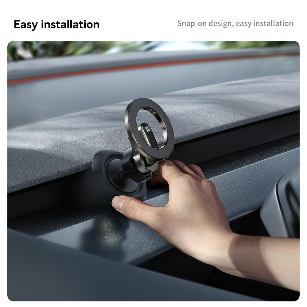 YZ Pour Tesla Model 3 Y Highland Juniper 2025 Support de téléphone de voiture en métal magnétique réglable plus solide support de base en silicone