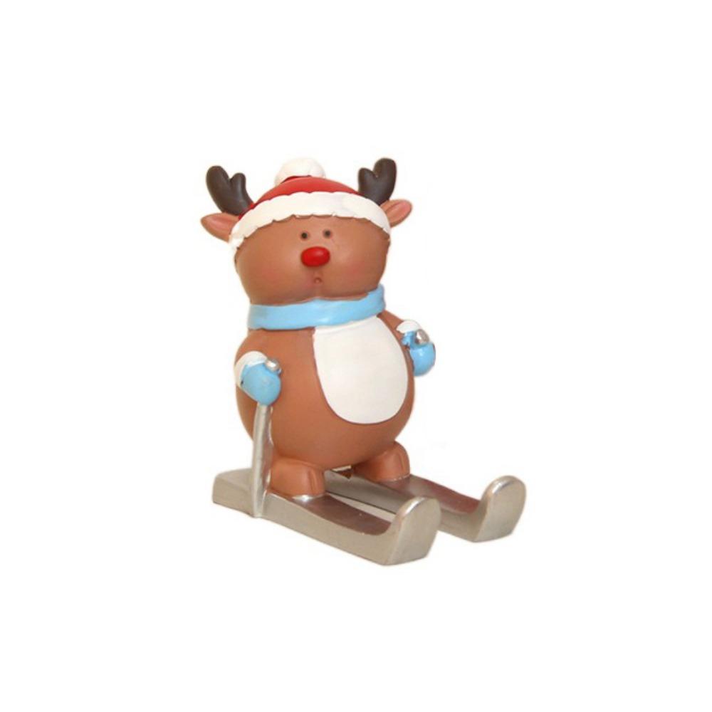 Christmas Style Santa Claus Phone Holder Snowman/Penguin/Elk Cartoon Phone Stand Resin Simulation Phone Support Christmas Day