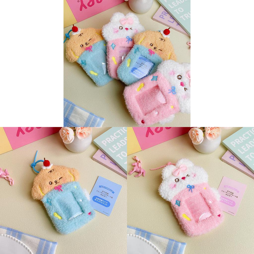Plush Bunny Card Holder With Keychain For Kids And Teens Cute Gift Accessory