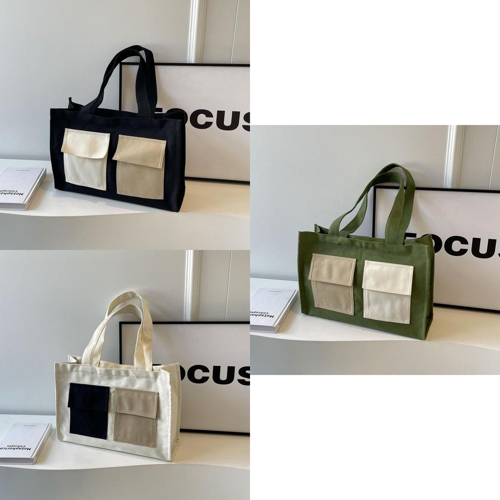 Large Capacity Stylish Canvas Tote Bag For Women Street Fashion Shoulder Bag