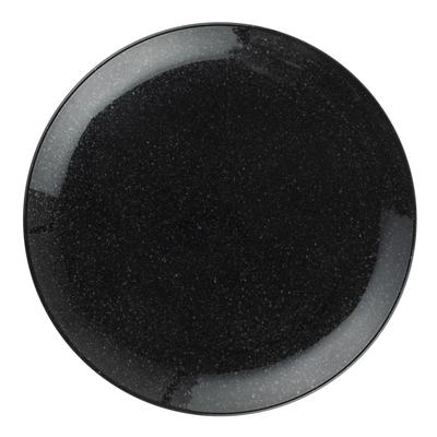 Official YAMATSU STANDARD 28cm Dinner Plate, Large, Main Dish, Dishwasher and Microwave Safe, Ceramic, Lightweight, Black, OC1 3308